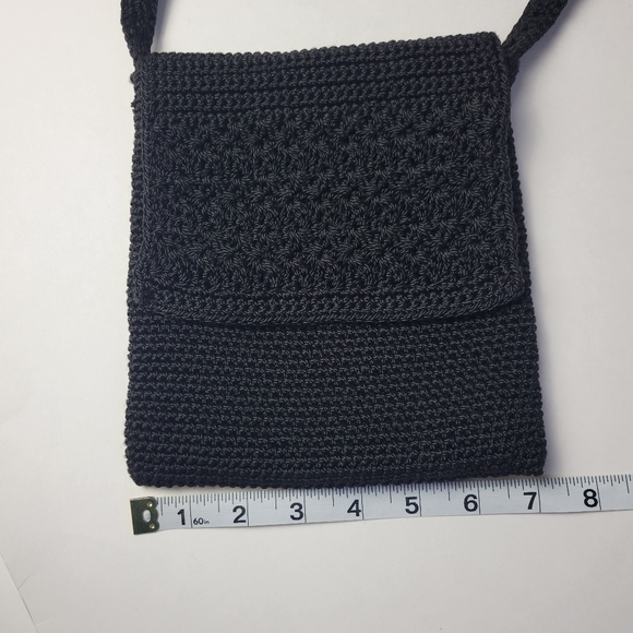 Worthington Vtg Boho Vintage Crossbody Foldover Flap Small Black Purse - Picture 9 of 11